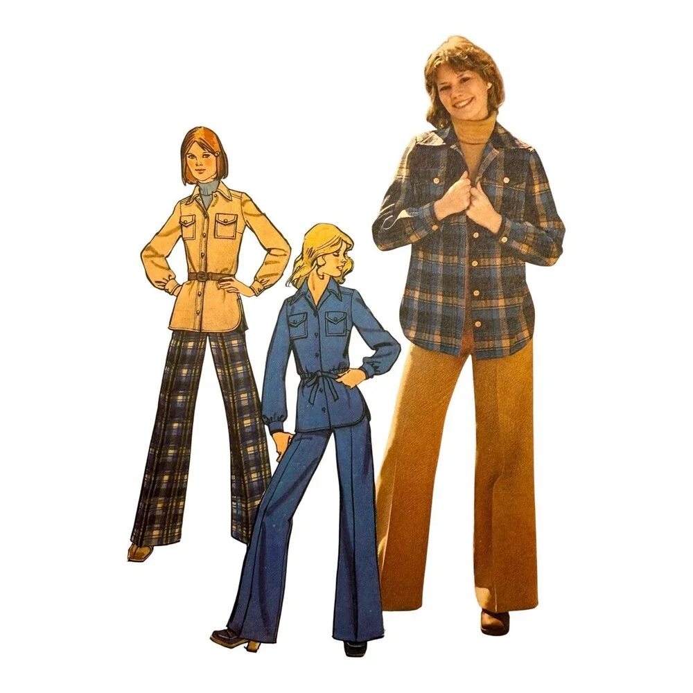VTG 1973 Simplicity Sewing Pattern Junior Teen Shirt-Jacket & Pants 11/12 #5854